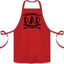Fathers Day Baseball Dad Funny Cotton Apron 100% Organic Red