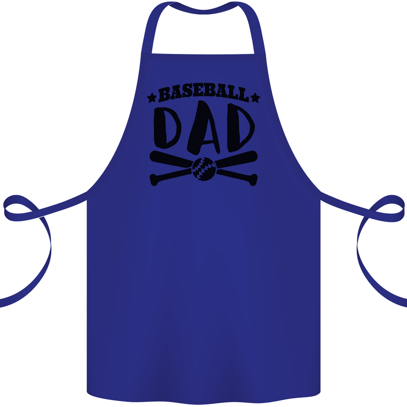 Fathers Day Baseball Dad Funny Cotton Apron 100% Organic Royal Blue