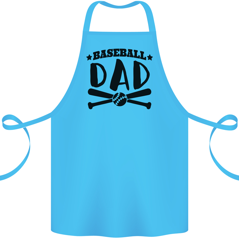 Fathers Day Baseball Dad Funny Cotton Apron 100% Organic Turquoise