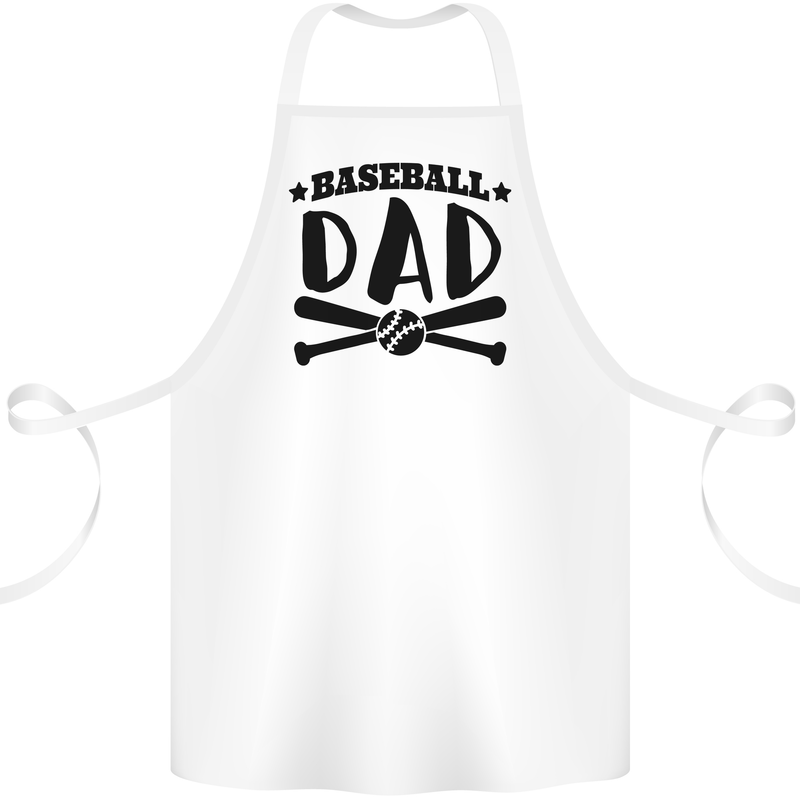 Fathers Day Baseball Dad Funny Cotton Apron 100% Organic White