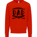 Fathers Day Baseball Dad Funny Kids Sweatshirt Jumper Bright Red
