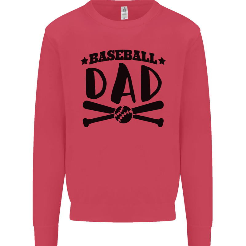 Fathers Day Baseball Dad Funny Kids Sweatshirt Jumper Heliconia