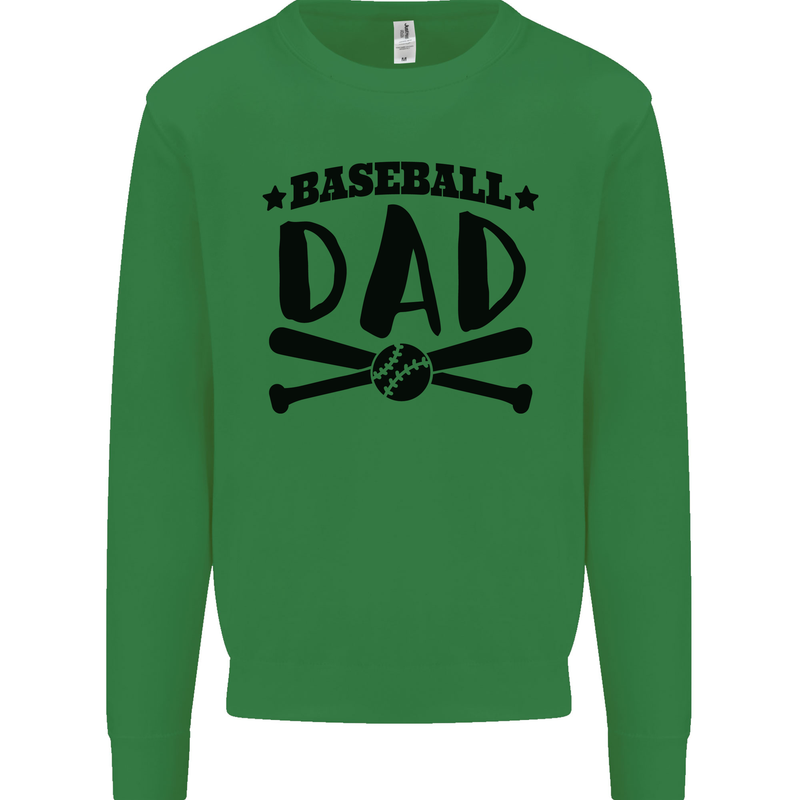 Fathers Day Baseball Dad Funny Kids Sweatshirt Jumper Irish Green