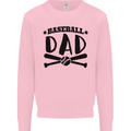 Fathers Day Baseball Dad Funny Kids Sweatshirt Jumper Light Pink