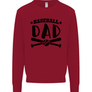 Fathers Day Baseball Dad Funny Kids Sweatshirt Jumper Red