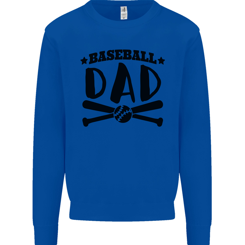 Fathers Day Baseball Dad Funny Kids Sweatshirt Jumper Royal Blue