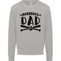 Fathers Day Baseball Dad Funny Kids Sweatshirt Jumper Sports Grey