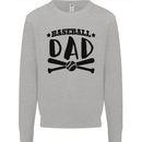 Fathers Day Baseball Dad Funny Kids Sweatshirt Jumper Sports Grey