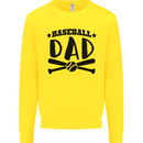 Fathers Day Baseball Dad Funny Kids Sweatshirt Jumper Yellow