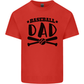 Fathers Day Baseball Dad Funny Kids T-Shirt Childrens Red