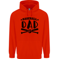 Fathers Day Baseball Dad Funny Mens 80% Cotton Hoodie Bright Red