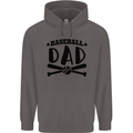 Fathers Day Baseball Dad Funny Mens 80% Cotton Hoodie Charcoal