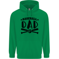 Fathers Day Baseball Dad Funny Mens 80% Cotton Hoodie Irish Green
