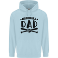 Fathers Day Baseball Dad Funny Mens 80% Cotton Hoodie Light Blue