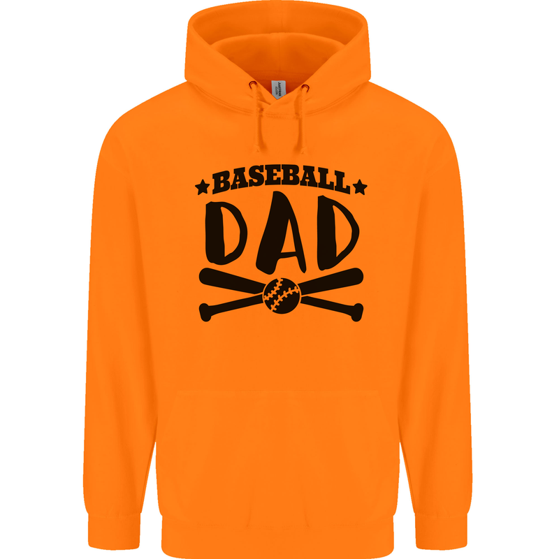 Fathers Day Baseball Dad Funny Mens 80% Cotton Hoodie Orange