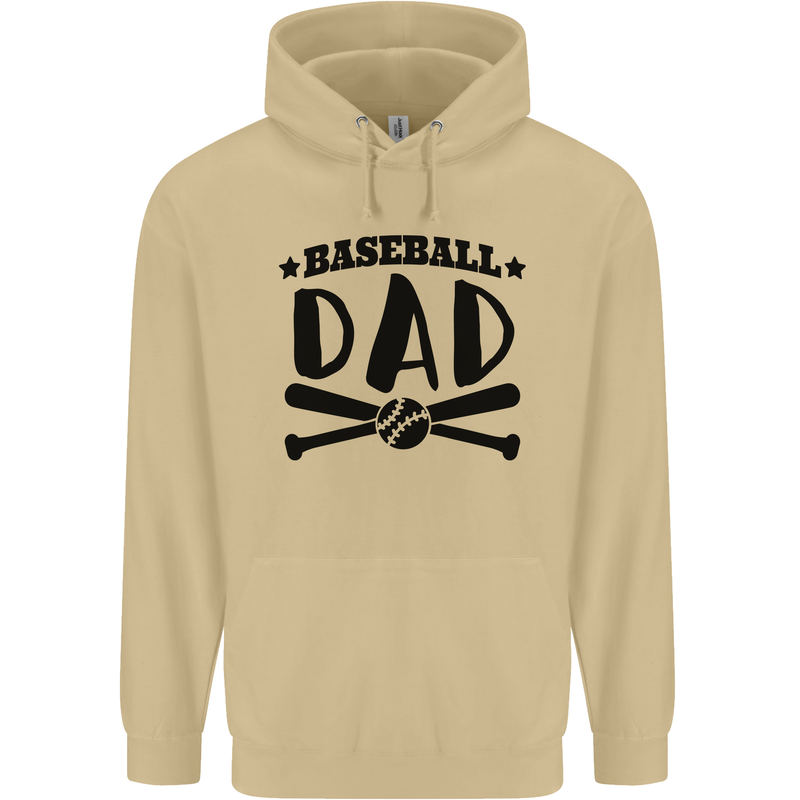 Fathers Day Baseball Dad Funny Mens 80% Cotton Hoodie Sand