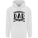 Fathers Day Baseball Dad Funny Mens 80% Cotton Hoodie White