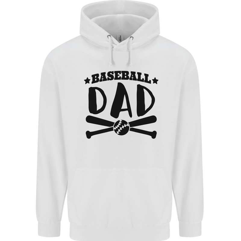 Fathers Day Baseball Dad Funny Mens 80% Cotton Hoodie White