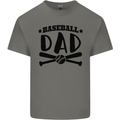 Fathers Day Baseball Dad Funny Mens Cotton T-Shirt Tee Top Charcoal