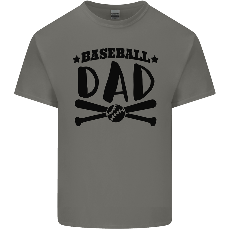 Fathers Day Baseball Dad Funny Mens Cotton T-Shirt Tee Top Charcoal