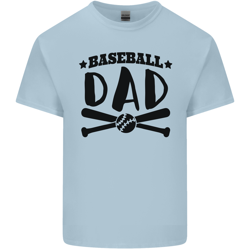 Fathers Day Baseball Dad Funny Mens Cotton T-Shirt Tee Top Light Blue