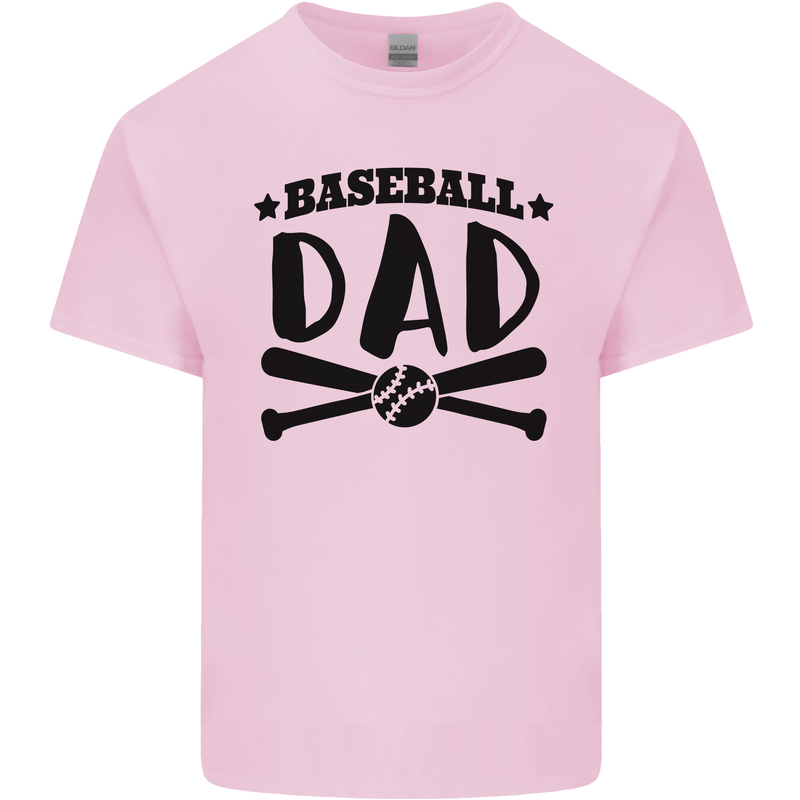 Fathers Day Baseball Dad Funny Mens Cotton T-Shirt Tee Top Light Pink