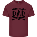 Fathers Day Baseball Dad Funny Mens Cotton T-Shirt Tee Top Maroon