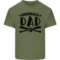 Fathers Day Baseball Dad Funny Mens Cotton T-Shirt Tee Top Military Green