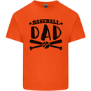 Fathers Day Baseball Dad Funny Mens Cotton T-Shirt Tee Top Orange