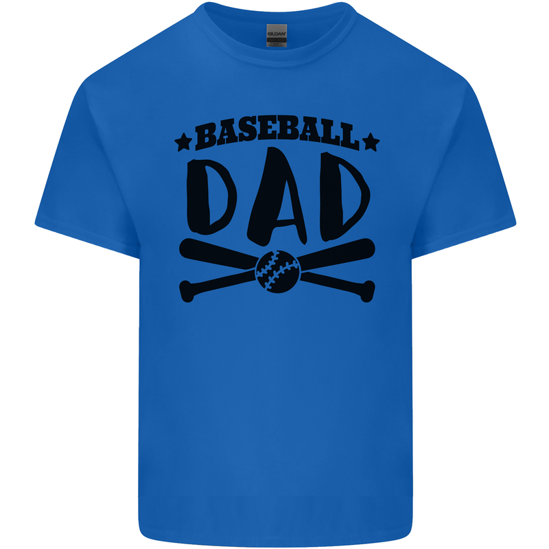 Fathers Day Baseball Dad Funny Mens Cotton T-Shirt Tee Top Royal Blue