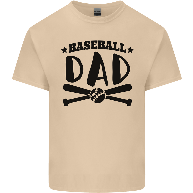 Fathers Day Baseball Dad Funny Mens Cotton T-Shirt Tee Top Sand