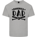 Fathers Day Baseball Dad Funny Mens Cotton T-Shirt Tee Top Sports Grey