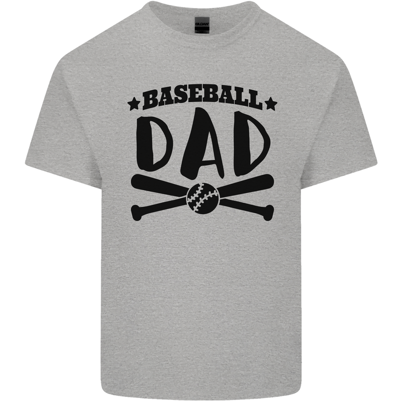 Fathers Day Baseball Dad Funny Mens Cotton T-Shirt Tee Top Sports Grey