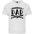 Fathers Day Baseball Dad Funny Mens Cotton T-Shirt Tee Top White