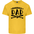 Fathers Day Baseball Dad Funny Mens Cotton T-Shirt Tee Top Yellow