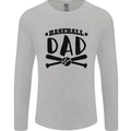 Fathers Day Baseball Dad Funny Mens Long Sleeve T-Shirt Sports Grey