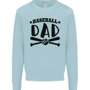 Fathers Day Baseball Dad Funny Mens Sweatshirt Jumper Light Blue
