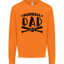 Fathers Day Baseball Dad Funny Mens Sweatshirt Jumper Orange