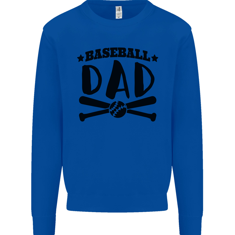 Fathers Day Baseball Dad Funny Mens Sweatshirt Jumper Royal Blue