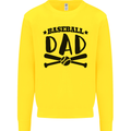 Fathers Day Baseball Dad Funny Mens Sweatshirt Jumper Yellow
