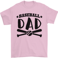 Fathers Day Baseball Dad Funny Mens T-Shirt 100% Cotton Light Pink