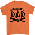Fathers Day Baseball Dad Funny Mens T-Shirt 100% Cotton Orange