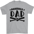 Fathers Day Baseball Dad Funny Mens T-Shirt 100% Cotton Sports Grey