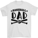 Fathers Day Baseball Dad Funny Mens T-Shirt 100% Cotton White
