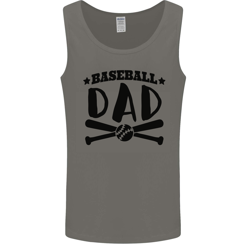 Fathers Day Baseball Dad Funny Mens Vest Tank Top Charcoal