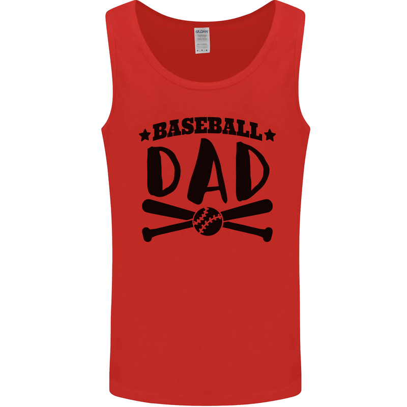 Fathers Day Baseball Dad Funny Mens Vest Tank Top Red