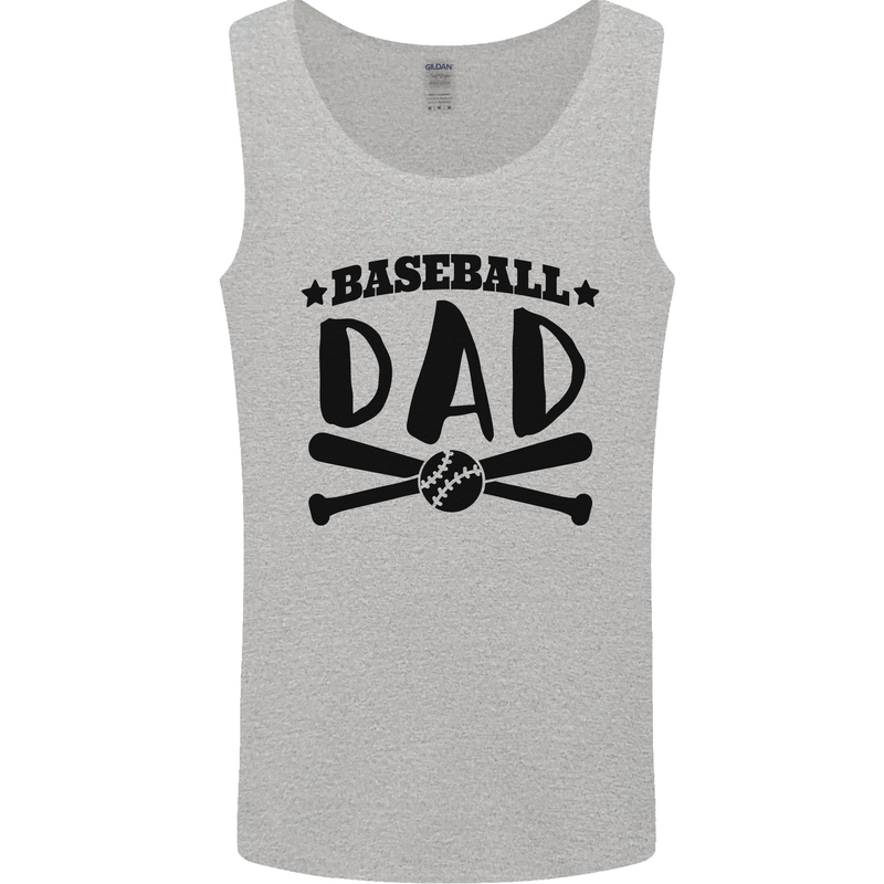 Fathers Day Baseball Dad Funny Mens Vest Tank Top Sports Grey