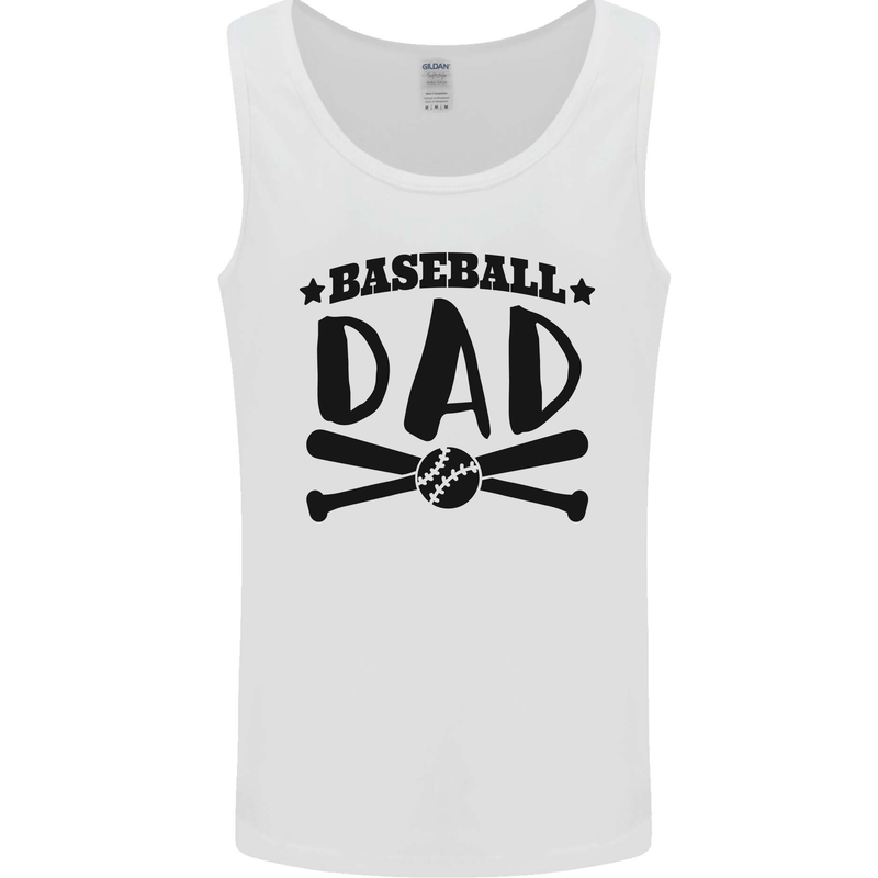 Fathers Day Baseball Dad Funny Mens Vest Tank Top White