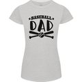 Fathers Day Baseball Dad Funny Womens Petite Cut T-Shirt Sports Grey