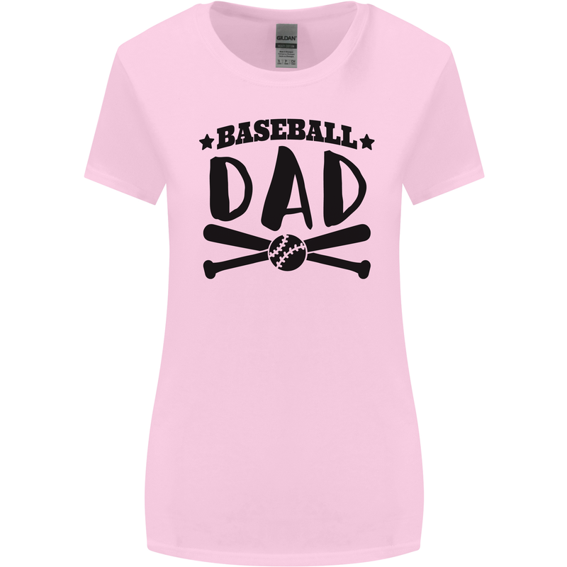 Fathers Day Baseball Dad Funny Womens Wider Cut T-Shirt Light Pink
